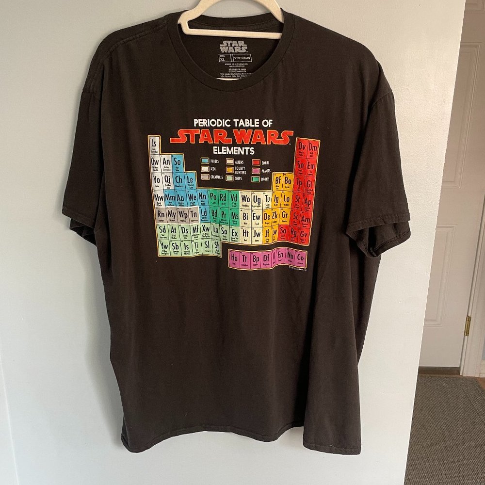 Star Wars Periodic Table Black XL T-Shirt